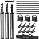 HYJ-INC Photo Video Studio 20ft (Wide) x 10ft (Tall) Heavy Duty Adjustable Width & Length Photography Backdrop Stand Background Support System Kit with Spring Clamps, Sandbags, Carry Bag