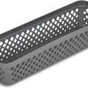Glad Plastic Storage Basket Set - Multipurpose Drawer Trays, Kitchen Pantry Containers, and Bathroom Bins - 4 Pack Narrow Organizers, Grey