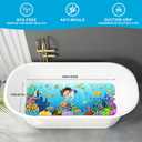 XIYUNTE Baby Bath Mat for Tub Non Slip Kids Bath Mat - 40''x16'' Extra Long Cartoon Bathtub Mat Non Slip Kids Shower Mat Eco-Friendly Toddler Bath Mats with Suction Cups, Machine Washable