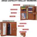 yiijay Wallet Women RFID Blocking Multi Cards Wallet Credit Card Holder for Women Large Capacity Lady Leather Trifold Travel Wallet with Pen Holder