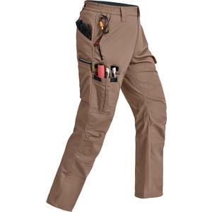 Mens Cargo Pants Ripstop Breathable Tactical Hiking Pants with 7 Pockets | Heavy Duty Multi Pockets Relaxed Fit Breathable Hunting Working Carpenter Construction Water Resistant Waterproof Outdoor (Brown, 32W-34L)