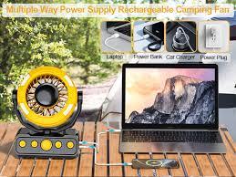 Uniqwamo Battery Powered Fan, Rechargeable Fan Portable, 180° Pivot Battery Operated Fan with Light, Timer, 360° Rotation Hanging Hook, 100 Speeds Camping Fans for Tents, Fishing, RV, Jobsite, Picnic