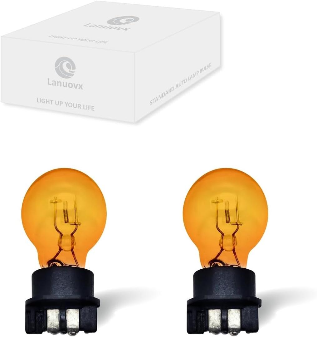 2 Pack PWY24W 24W Amber Yellow Fog Light Bulbs,Upgraded 12V Halogen for Front Turn Signal,DRL and Parking Lights CANBus Compatible