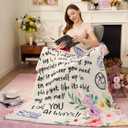 Joiedomi Mothers Day Blanket Gifts for Mom Birthday Gifts Soft Flannel Blanket for Mom Grandma from Daughter Son 50" x 60" Colorful