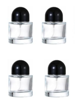 4 Pcs Round Glass Perfume Atomizer,30ml Empty Refillable Perfume Spray Bottle for Men and Women,Portable Fragrance Fine Mist Spray Bottle Dispenser for Travel (Black)
