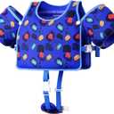 Toddler Swim Vest, Toddler Floaties Fit 20-66LBS, Swim Vest for Toddlers Learning to Swim, Puddle Kids Jumper with Adjustable Strap, Swim Jacket Arm Floaties for Baby Boys Girls 1-7 Years Old (Darkblue)