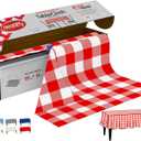 Neatiffy Disposable Plastic Table Cloth Roll | 54 in x 108 Ft Waterproof Tablecloth | Table Cover for Rectangle, Square, Round Oval Tables | Picnic, Party, Banquet, Birthdays, Weddings, Red Checkered