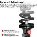 MEROCA Adjustable Air Spring Coil Over Shock Absorber for Mountain Bikes, 190-265mm, 550LBS Spring, Rebound, Compression, Preload, and Air Pressure (200-300 PSI) Fits MTB/Downhill/eBikes