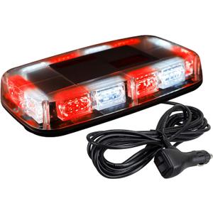 ASPL 48LED Roof Top Strobe Lights, High Visibility Emergency Safety Warning LED Mini Strobe Light bar with Magnetic Base for 12-24V Snow Plow, Trucks, Construction Vehicles (Red/White)