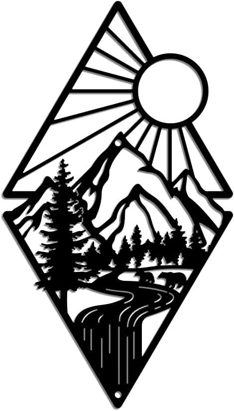 WADORN Mountain Waterfall Wall Art Decor, Nature Landscape Silhouette Sculpture Wall Art Mountain Forest Sun Wall Art Plaque Home Decor for Home Balcony Courtyard Living Room Indoor, 11.8x11.2 Inch WADORN Mountain Waterfall Wall Art Decor, Nature Landscape Silhouette Sculpture Wall Art Mountain Forest Sun Wall Art Plaque Home Decor for Home Balcony Courtyard Living Room Indoor, 11.8x11.2 Inch