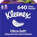 Kleenex Ultra Soft Facial Tissues, 8 Cube Boxes, 80 Tissues per Box, 3-Ply 