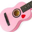 23" Acoustic Guitar, Kids 6 String Toy Guitar - Realistic Steel Strings - Beginner Practice First Musical Instrument for Children, Toddlers (Pink)