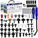 Car Push Retainer Clips 1462PCS Auto Fasteners Assortment-47 Most Popular Sizes Nylon Bumper Fender Rivets with 50 Cable Ties and 2 Blue Clips&Screw Tools for Ford GM Toyota Honda Chrysler Benz Nissan