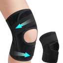 Knee Brace for Women & Men, Knee Brace for Meniscus Tear, Knee Pain Relief, Arthritis, Compression Knee Support Side Stabilizers, Injury Recovery, Running, Workout (Black, Large)