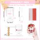 185 Pack 5oz Mini Dessert Cups with Spoons, Clear Parfait Shooter cups with Stickers, Perfect for Party Event Wedding Baby Shower, Ideal Size for Yogurt Fruit Ice Cream Pudding Jello Desserts