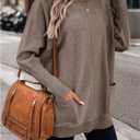 SOLY HUX Women's Fall Sweater Long Sleeve Crewneck Pullover Knit Tops with Pockets (L)