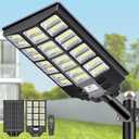 VOOJOY 8000W Solar Street Lights Outdoor Waterproof, Dusk to Dawn Solar Lights Outdoor with Motion Sensor and Remote Control for Yard, Parking Lot, Garage, Street, 1 Pack