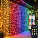Dazzle Bright 300 LED Curtain String Lights, RGB Color Changing Christmas Fairy Lights for Bedroom with Remote & APP Control, Waterproof Smart Window Lights Party Wedding Garden Wall Decor (RGB (Red, Green, Blue))