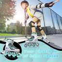 Adjustable Inline Skates for Kids and Adults, Outdoor Beginner Roller Skates with All Light Up Wheels for Girls, Boys, Men and Women (Large(US 6Y-8.5Y)Youth, Grey)