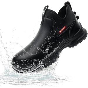 PJZHJ Non Slip Work Shoes Water & Oil Resistant Food Service Shoes Comfortable Slip-On Chef Footwear for Restaurant Hospital (11.5)