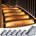 VOLISUN Solar Stair Lights 6 Pack, Solar Step Lights Outdoor Waterproof IP67, LED Outdoor Step Light,Outdoor Light Decor for Garden Stair, Deck, Front Step, Front Porch, and Patio3000K
