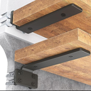 Neodrop  Shelf Bracket, Heavy Duty Floating Shelf Brackets 10 inch Long, 8  Pack Brackets for Shelves, Black Coated Metal Wall Shelf Support Brackets with 1/4  Inch