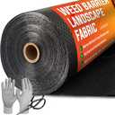 5ftx500ft Garden Weed Barrier Landscape Fabric (including Scissors & Gloves), Large Weed Block Gardening Mat, Heavy Duty Ground Cover Weeds, Superior Weed Landscape Control For Vegetable Projects.