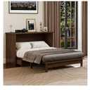 Queen Size Multi-Functional Bed Frame Home Office, Studio,Bedroom,Cabinet Murphy Bed w/Plank Support,No Box Spring Needed, Walnut