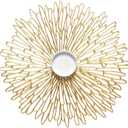 Chilewich Set of 8 - Pressed Bloom Placemats in Gilded- Easy Care Openwork Table Mats - Indoor/Outdoor - 15.7" x 15.2" Round Chargers
