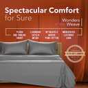 TEXAS LINEN CO. 100% Egyptian Cotton Sheets, 600 Thread Count 4 PC Queen Size Sheet Set, Soft, Cooling, High Thread Count Sateen, Extra Long Staple Luxury Bedding, 16 in Deep Pocket - Dark Grey