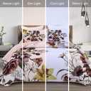 Drucon Floral Quilt Set King 3 Pieces Boho Blush Quilt Coverlet Set Soft Microfiber Lightweight Colorful Floral Quilted Bedspread for All Season 104"x90"