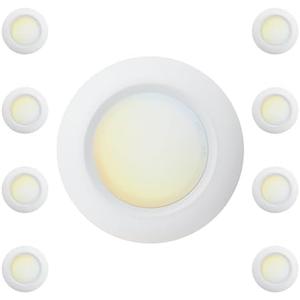 JULLISON 9 Inch LED Disk Light 5CCT Field Selectable Low Profile Recessed & Surface Mount Ceiling Light (8 Packs)
