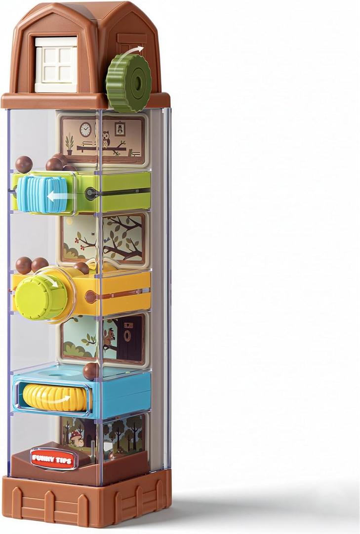 Montessori Toys for 2 3 4 5 6 7 Year Old, Ball Drop Toys for Toddlers 3-5, Activity Cube Educational Learning Toy 5 Fine Motor Activities, Busy Board Sensory Travel Birthday Easter Gift