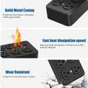 Heavy Duty Power Strip with USB,8 Outlet Workshop Metal Power Strip,PD20W USB C 15A 1200 Joules Surge Protection,Wide Spaced,15FT Cord