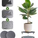 12 Inch 2 Pcs Instant Dry Plant Stand Saucer Indoor Water Catcher Drip Corner Flower Plants Tray with Stainless Steel Feet, Diatomaceous Earth Pot