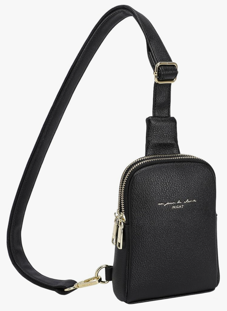 INICAT Travel Small Sling Bag Leather Crossbody Bags for Women Fanny Packs Cross Body Bag for Woman Cross Body Purses