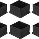 uxcell 6Pcs PVC Square Chair Leg Caps, 47mm x 47mm OD Black Furniture Feet Pads Table Foot Cover Caps Floor Protectors for Patio Table Cabinet Bed Furniture
