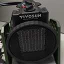 VIVOSUN Portable Greenhouse Heater with Adjustable Thermostat, 750W/1500W Electric Heater, 3 Modes for Fast Heating, Overheat Protection, Dustproof Design for Grow Tents, Patios & Outdoors
