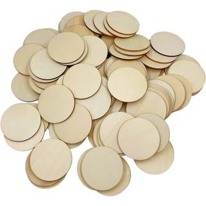 120 Pcs Unfinished Wood Circle Coins, 2 Inch Natural Wood Slices, Disc Blank Natural Ornaments for Decoration DIY Craft Art Supplies (Round 2 x 2 x 0.12 inches)