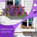 2 x Homsunny Artificial Fake Flowers Plants Outdoor, 2PCS Realistic Faux Silk Flowers UV Resistant Fake Outdoor Flowers for Spring Outside Porch Garden and Home Patio Yard Decor (Light Purple Red)