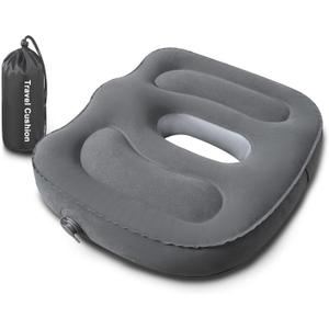 Sondor Travel Cushion,Air Seat Cushion,Evolution Cushion Portable & Lightweight Inflatable Seat Cushion - Ideal for Airplane Chairs, School Bleachers, Stadium Seats, and Wheelchairs (Gray)