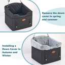 Dog Car Seat with Loops Dog Booster Seat for All Seasons, Anti Slip Bottom Pet Travel Bed with Thick Pets Sofa Cushion and Storage Pockets for Small PetsBlack