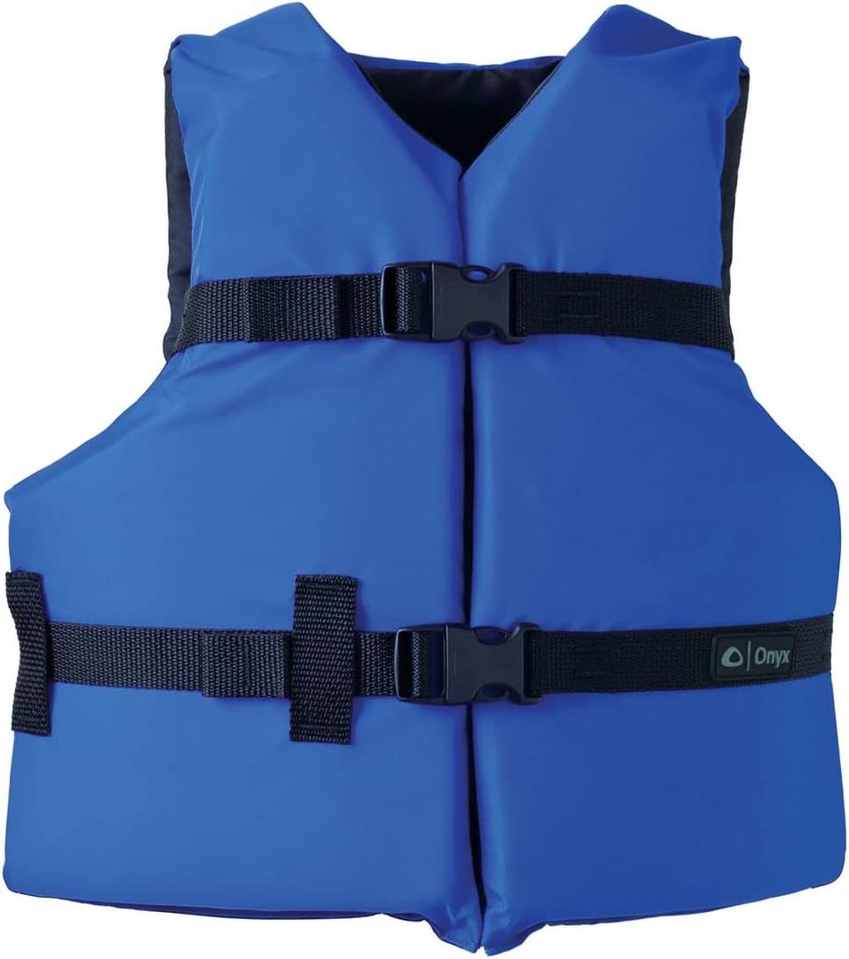 Onyx Youth Life Jacket  Coast Guard Approved, General Purpose Boating Vest for Kids, Safety Flotation Device (Blue)