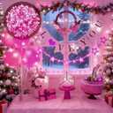 Firecracker String Lights 200LED Starry Christmas Lights 8 Modes USB with Remote Waterproof Indoor Outdoor Decorative Fairy Lights for Camping Bedroom Wedding Party Family Garden (Pink White)