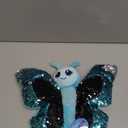 2 Pack - Sequinimals Sequin Pink + Blue Butterfly (Large 14" x 11") Soft Plush Stuffed Animal Reversible Sequins Hot Pink and Blue & Silver
