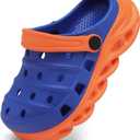 Toddler Kids Clogs Slip on Slide Sandals Slippers for Beach Pool Garden (Kleinblue/Orange)