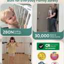 Babelio No Bottom Bar Baby Gate, 28" H x 26-43" W, Brown Wood Pattern