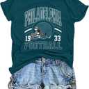 MNLYBABY Football Shirt for Women Game Day T-Shirt Football Fans Season Short Sleeve Tee Tops (Large, Green)