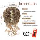 Large Messy Bun Hair Pieces for Women Wavy Curly Fake Hair Bun Extensions Ponytail Hairpieces for Updo Natural Synthetic Claw Clip Bun Hair Accessories Light Brown mix Blonde