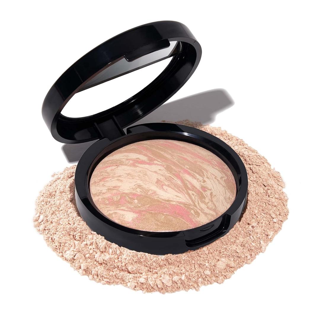 LAURA GELLER NEW YORK Award-Winning Baked Balance-n-Brighten Color Correcting Powder Foundation - Porcelain - Buildable Light to Medium Coverage - Demi-Matte Natural Finish (0.32 Ounce (Pack of 1))